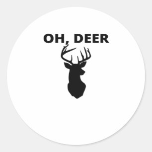 Oh Deer Oh Dear Whimsicaler Kunststil Runder Aufkleber
