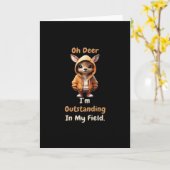 Oh Deer Outstanding In My FielFolded Greeting Card Karte (Gelbe Blume)