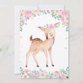 Oh Deer Pink Floral 2. Geburtstag Einladung (Rückseite)