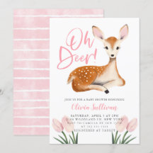 Oh Deer Pink Floral Baby Dusche