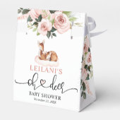 Oh Deer Pink Floral Baby Dusche Geschenkschachtel (Rückseite)