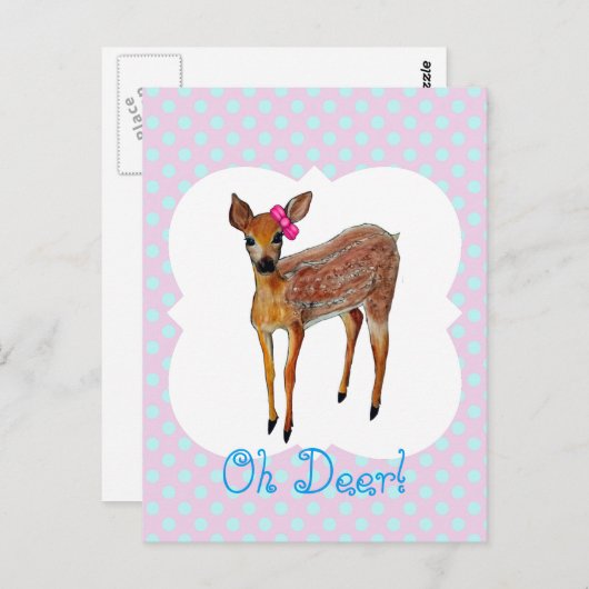 "Oh Deer" Postkarte (Vorne/Hinten)