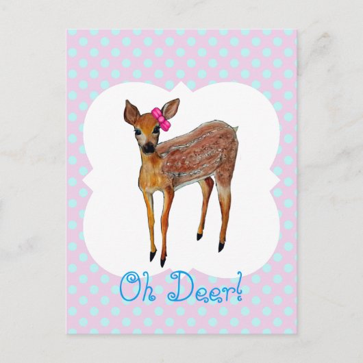 "Oh Deer" Postkarte (Vorderseite)