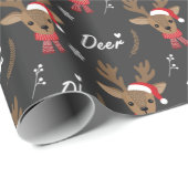 Oh Deer Pun Christmas Rentier Geschenkpapier (Rolleneckpunkt)