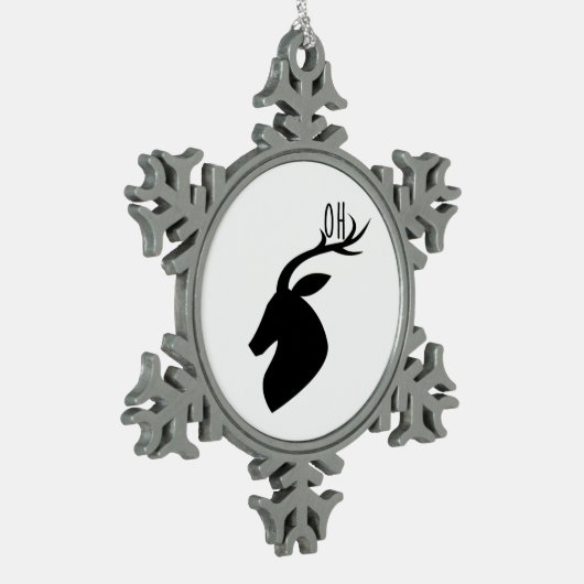Oh Deer Pun Creative Style Schneeflocken Zinn-Ornament (Links)