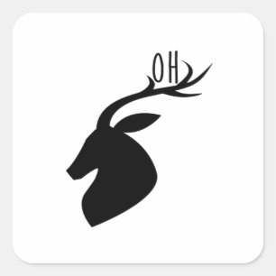 Oh Deer Pun Kreativ-Stil Quadratischer Aufkleber