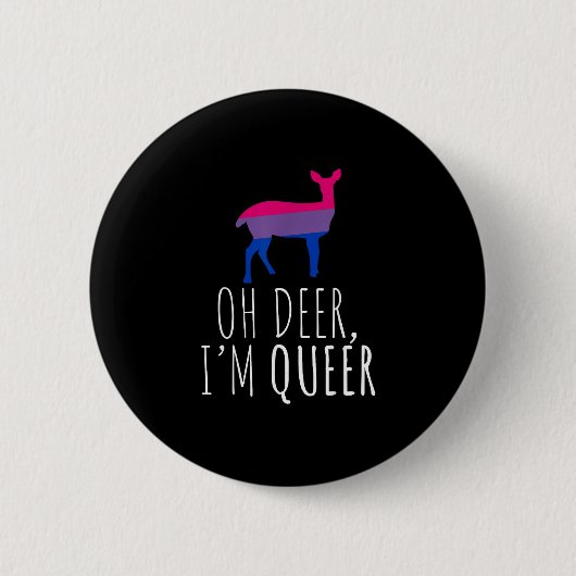 Oh Deer Queer Bisexual Pride Gay Lesbian Design Button (Vorderseite)