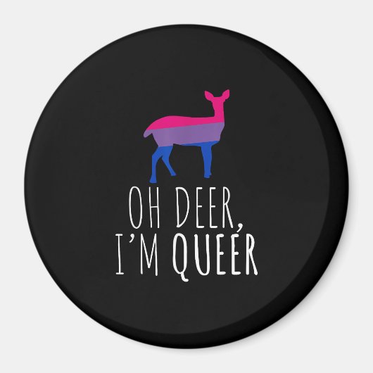 Oh Deer Queer Bisexual Pride Gay Lesbian Design Magnet (Vorne)