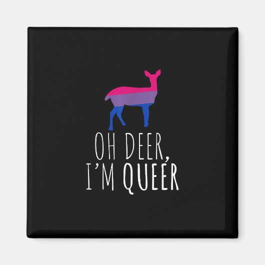 Oh Deer Queer Bisexual Pride Gay Lesbian Design  Magnet (Vorne)