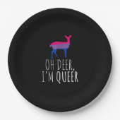 Oh Deer Queer Bisexual Pride Gay Lesbian Design  Pappteller (Vorderseite)