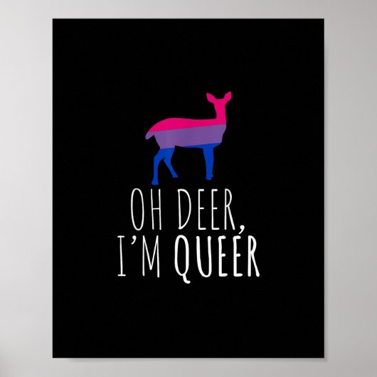 Oh Deer Queer Bisexual Pride Gay Lesbian Design Poster (Vorne)