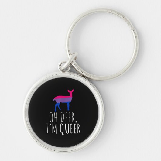 Oh Deer Queer Bisexual Pride Gay Lesbian Design Schlüsselanhänger (Vorne)