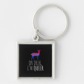 Oh Deer Queer Bisexual Pride Gay Lesbian Design  Schlüsselanhänger (Vorne)