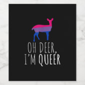 Oh Deer Queer Bisexual Pride Gay Lesbian Design Weinetikett (Einzelnes Label)