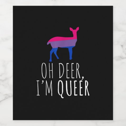 Oh Deer Queer Bisexual Pride Gay Lesbian Design Weinetikett (Einzelnes Label)