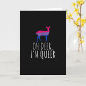 Oh Deer Queer Bisexual Pride GFolded Greeting Card Karte (Gelbe Blume)