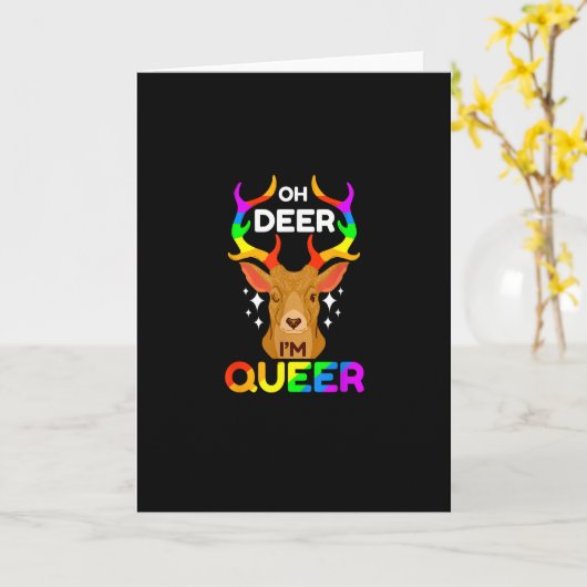Oh Deer Queer Creative Modern Style Karte (Gelbe Blume)