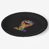 Oh Deer Queer Funny LGBTQ Pride Awareness  Pappteller (Schrägansicht)