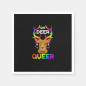 Oh Deer Queer Funny LGBTQ Pride Awareness Serviette (Vorderseite)