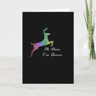 Oh Deer Queer Funny Pun LGBT PFolded Greeting Card Karte