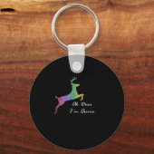 Oh Deer Queer Funny Pun LGBT Pride CelebraKeychain Schlüsselanhänger (Vorderseite)