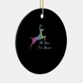 Oh Deer Queer Funny Pun LGBT Pride CelebraOrnament Keramik Ornament (Rechts)