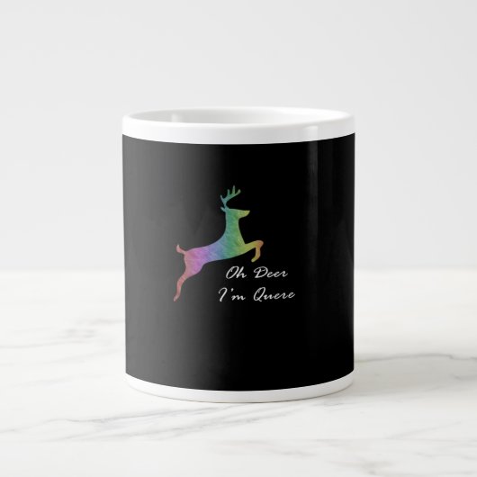 Oh Deer Queer Funny Pun LGBT Pride Celebration  Jumbo-Tasse (Vorderseite)