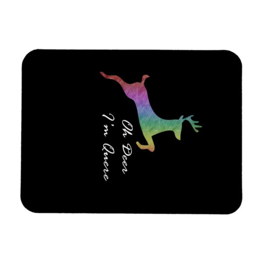 Oh Deer Queer Funny Pun LGBT Pride Celebration Magnet (Horizontal)