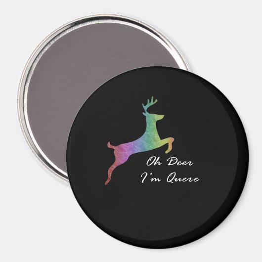 Oh Deer Queer Funny Pun LGBT Pride Celebration Magnet (Vorderseite/Rückseite)