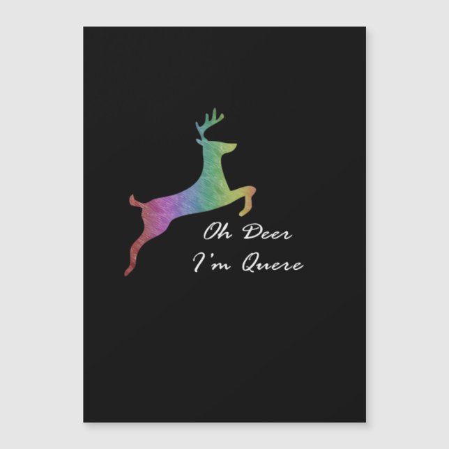 Oh Deer Queer Funny Pun LGBT Pride Celebration  Magnetkarte (Vorderseite)