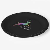 Oh Deer Queer Funny Pun LGBT Pride Celebration  Pappteller (Schrägansicht)
