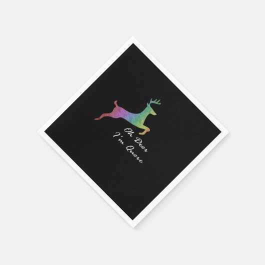 Oh Deer Queer Funny Pun LGBT Pride Celebration  Serviette (Ecke)
