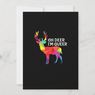 Oh Deer Queer Funny Pun LGBT Pride Design Feiertagskarte