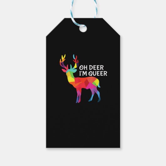 Oh Deer Queer Funny Pun LGBT Pride Design Geschenkanhänger (Vorderseite)