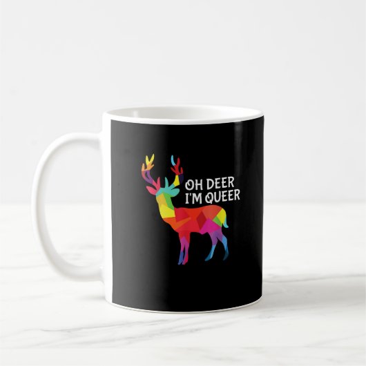 Oh Deer Queer Funny Pun LGBT Pride Design Kaffeetasse (Links)