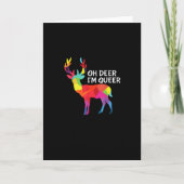 Oh Deer Queer Funny Pun LGBT Pride Design Karte (Vorderseite)