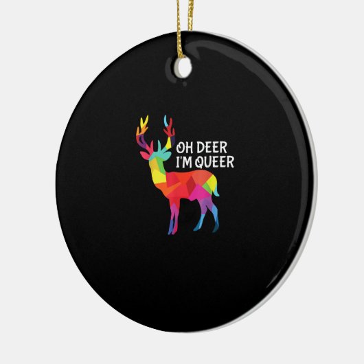 Oh Deer Queer Funny Pun LGBT Pride Design Keramik Ornament (Links)
