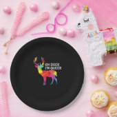 Oh Deer Queer Funny Pun LGBT Pride Design Pappteller (Party)