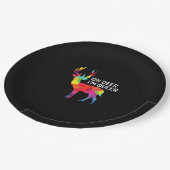 Oh Deer Queer Funny Pun LGBT Pride Design Pappteller (Schrägansicht)
