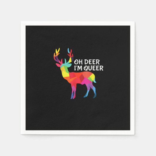 Oh Deer Queer Funny Pun LGBT Pride Design Serviette (Vorderseite)