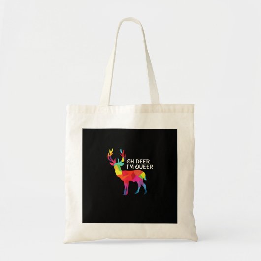 Oh Deer Queer Funny Pun LGBT Pride Design Tragetasche (Vorne)