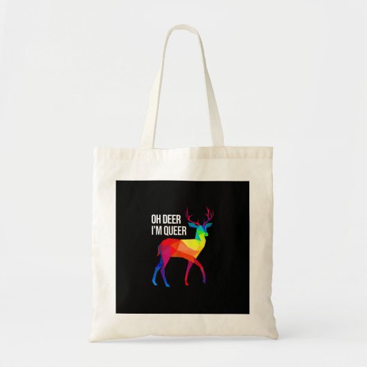 Oh Deer Queer LGBT Pride Celebration Design Tragetasche (Vorne)