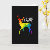 Oh Deer Queer LGBTQ Pride Celebration Month Karte (Gelbe Blume)