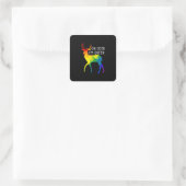 Oh Deer Queer LGBTQ Pride Celebration Month Quadratischer Aufkleber (Tasche)
