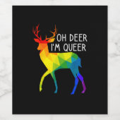 Oh Deer Queer LGBTQ Pride Celebration Month Weinetikett (Einzelnes Label)