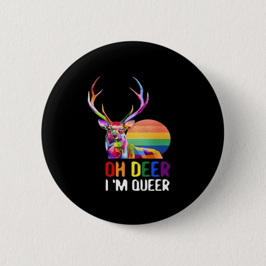 Oh Deer Queer Minimal Modern Style Button (Vorderseite)