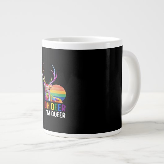 Oh Deer Queer Minimal Modern Style  Jumbo-Tasse (Vorderseite Rechts)