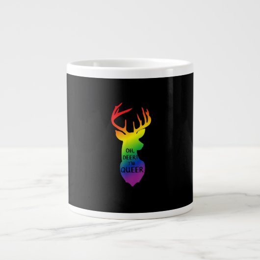 Oh Deer Queer Pride Celebration Funny LGBT Gift Jumbo-Tasse (Vorderseite)