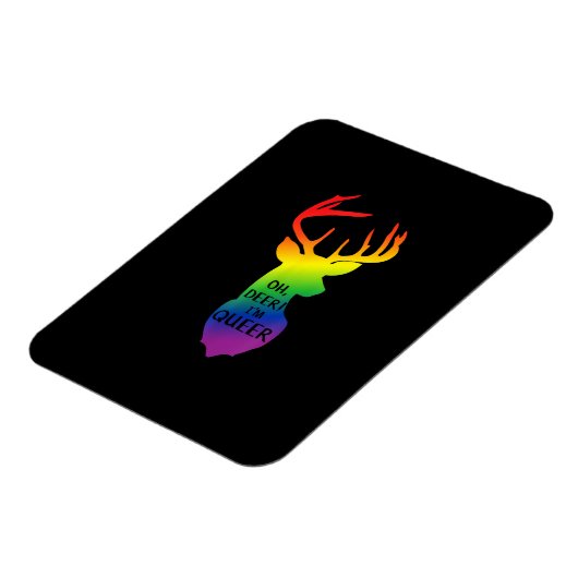 Oh Deer Queer Pride Celebration Funny LGBT Gift Magnet (Linke Seite)