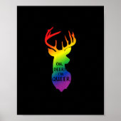 Oh Deer Queer Pride Celebration Funny LGBT Gift Poster (Vorne)